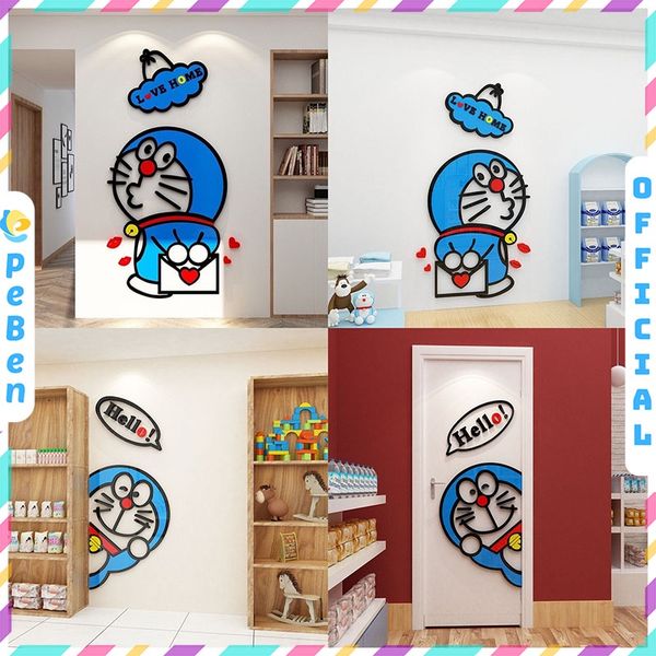  Tranh mica EPeBen dán tường nổi 3d hình Doremon decor trang trí Cửa phòng, phòng cho bé 