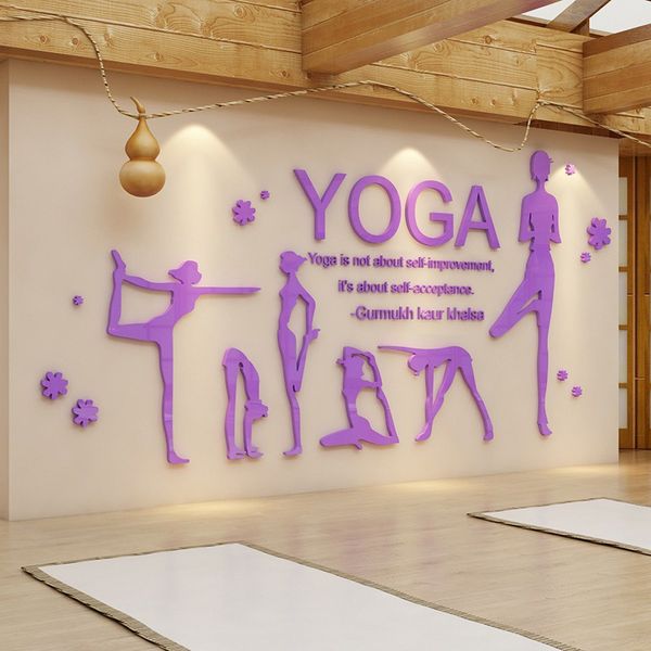  Tranh mica EPeBen dán tường nổi 3d hình các tư thế yoga decor trang trí phòng tập fitness & yoga, phòng thể dục 