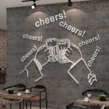  Tranh mica EPeBen dán tường nổi 3d hình Nâng cốc cùng chill decor trang trí quán ăn, cửa hàng, quán nhậu 