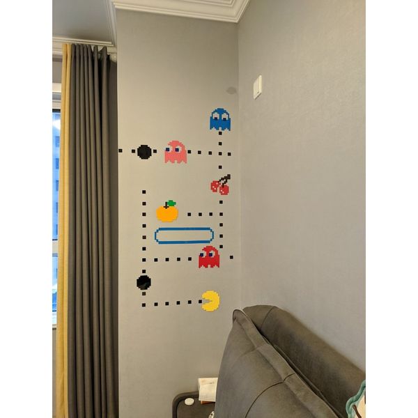  Tranh mica EPeBen dán tường nổi 3d hình trò chơi pacman decor trang trí phòng cho bé, mầm non, lớp học, mẫu giáo 