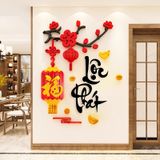  Tranh mica 3d dán tường mẫu tranh chữ Phát Lộc, chữ Phúc, trang trí phòng khách, phòng bếp 