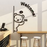  Tranh mica EPeBen dán tường nổi 3d hình Chú gấu thân thiện welcome Dán Cửa decor trang trí phòng cho bé, cửa hàng 