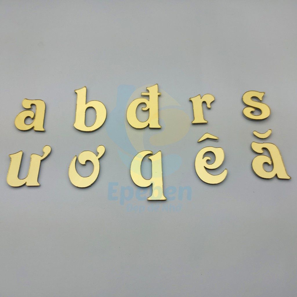  Cao 20/25/30cm font victorian chữ mica trang trí dán nổi trên tường cắt theo yêu cầu từ xưởng tranh epeben 