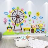  Tranh mica EPeBen dán tường nổi 3d hình vòng xoay tròn khu vui chơi decor trang trí mầm non, phòng cho bé 