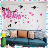  Tranh mica EPeBen dán tường nổi 3d hình chim én về cùng mùa xuân decor trang trí phòng khách, phòng ngủ 