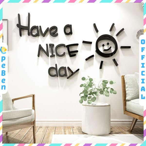  Tranh mica EPeBen dán tường nổi 3d hình chữ Have a nice day decor trang trí spa, phòng ngủ, nail 