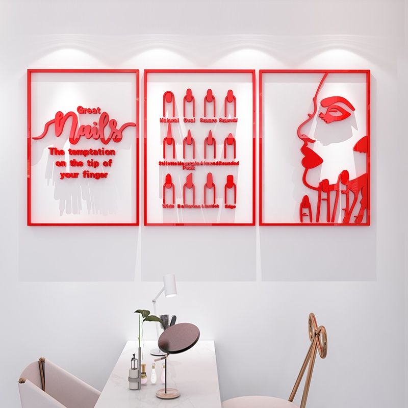  Tranh mica EPeBen dán tường nổi 3d hình Nail Beautiful decor trang trí Tiệm Nail, Spa 
