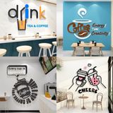  Tranh Mica 3d Dán Tường Coffee Milk Tea TIme Trang Trí Quán Trà Sữa, Cafe, Trà Chanh 