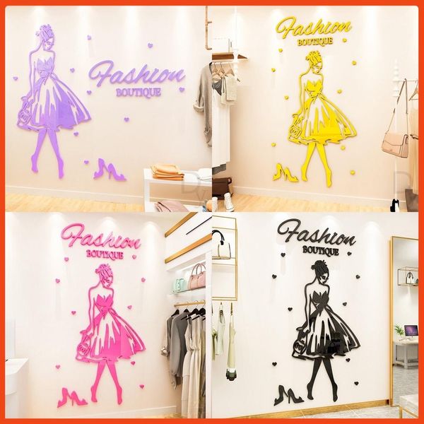  Tranh mica EPeBen dán tường nổi 3d hình Fashion decor trang trí shop thời trang váy, áo, giày, shop phụ kiện 