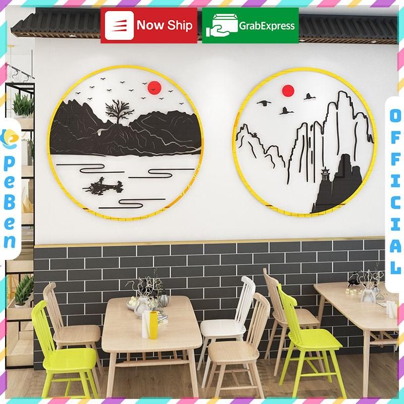  Tranh mica EPeBen dán tường nổi 3d hình Phong cảnh hữu tình decor trang trí phòng khách, cửa hàng 