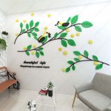  Tranh mica EPeBen dán tường nổi 3d hình beautiful cây lá chim xanh decor trang trí phòng khách, phòng ngủ 