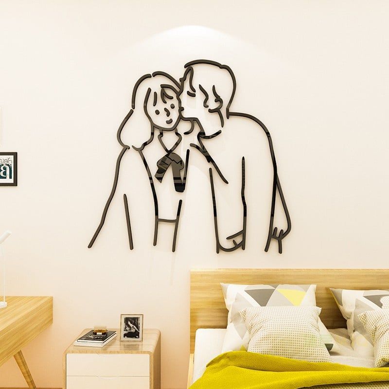  Tranh mica EPeBen dán tường nổi 3d hình tranh cặp đôi couple decor trang trí phòng khách, phòng ngủ, cưới 