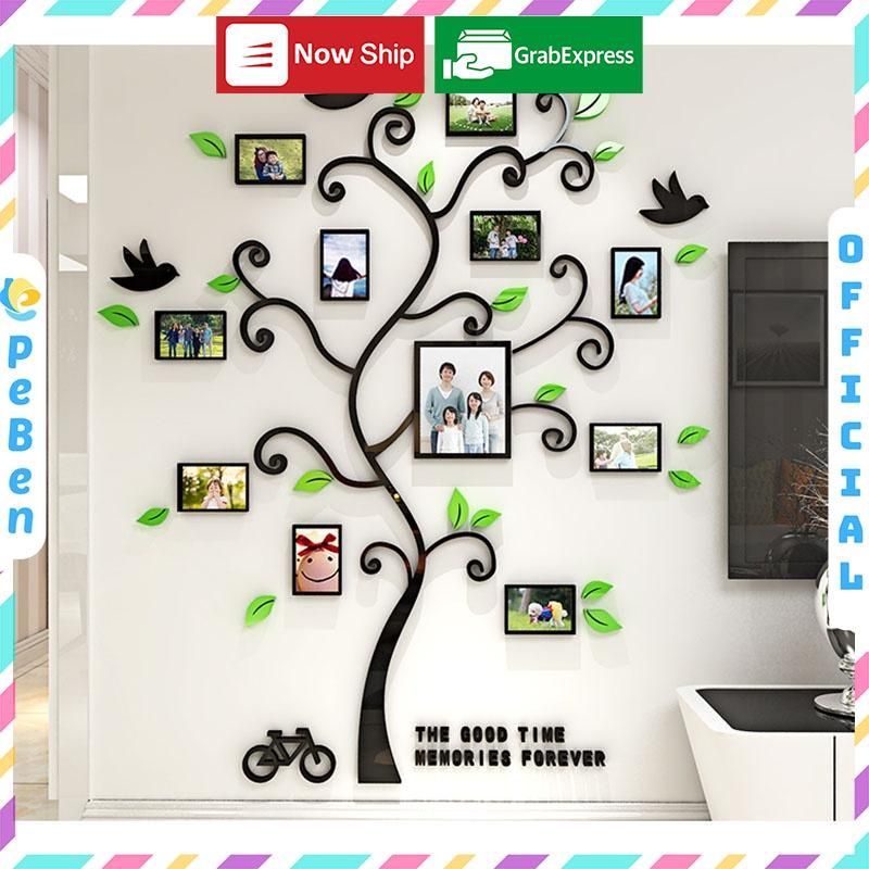 Tranh dán tường mica 3d decor khổ lớn khung dán ảnh gia đình trang trí phòng khách, phòng làm việc, phòng họp 