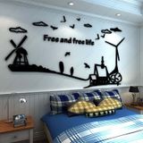  Tranh mica EPeBen dán tường nổi 3d hình phong cảnh làng quê châu âu decor trang trí phòng khách, phòng ngủ 