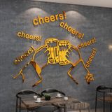  Tranh mica EPeBen dán tường nổi 3d hình Nâng cốc cùng chill decor trang trí quán ăn, cửa hàng, quán nhậu 