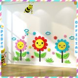  Tranh mica EPeBen dán tường nổi 3d hình những bông hoa hướng dương decor trang trí mầm non, phòng cho bé, Chân Tường 