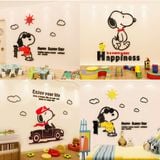  Tranh Mica 3d Dán Tường Chú Chó Snoopy Trang Trí Mầm Non, Mẫu Giáo 