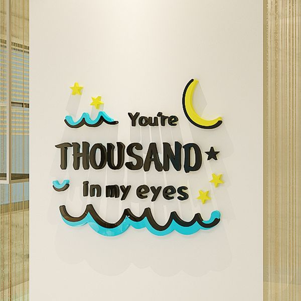  Tranh mica EPeBen dán tường nổi 3d hình câu nói dễ thương decor trang trí phòng ngủ, phòng trọ, phòng cưới 