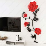  Tranh dán tường mica 3d decor khổ lớn khóm hồng nở rộ trang trí phòng khách, phòng ngủ, phòng cưới 