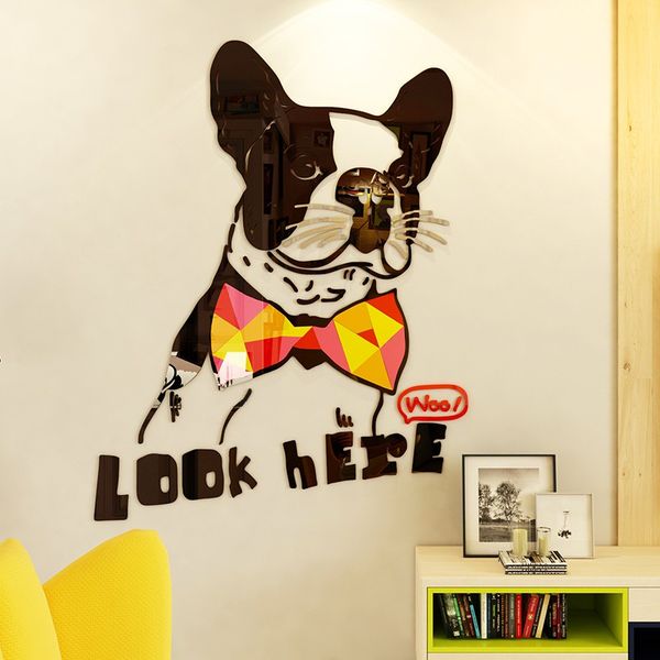  Tranh mica EPeBen dán tường nổi 3d hình con chó pitbull decor trang trí cửa hàng thú cưng 