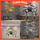  Tranh mica EPeBen dán tường nổi 3d hình Nâng cốc cùng chill decor trang trí quán ăn, cửa hàng, quán nhậu 