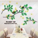  Tranh mica EPeBen dán tường nổi 3d hình beautiful cây lá chim xanh decor trang trí phòng khách, phòng ngủ 