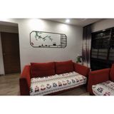  Tranh mica EPeBen dán tường nổi 3d hình bàn tiệc trà mùa xuân decor trang trí phòng khách, nhà cửa 