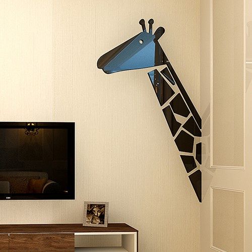  Tranh mica EPeBen dán tường nổi 3d hình hươu cao cổ Dán Cửa decor trang trí mầm non, phòng cho bé 