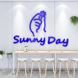  Tranh Mica 3d Dán Tường Chữ Smile Good Luck Sunny day Trang Trí Cửa Kính, Cửa Hàng, Quán Trà Sữa, Salon, Nail 