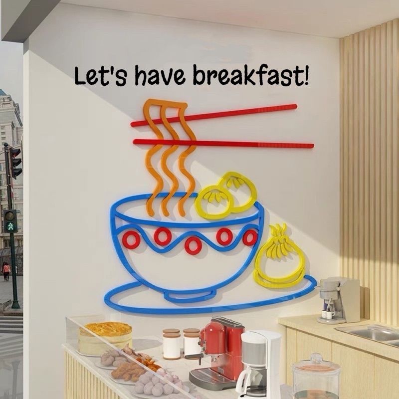  Tranh mica EPeBen dán tường nổi 3d hình Hamburger gà rán fastfood decor trang trí quán ăn đồ ăn nhanh, nhà hàng 