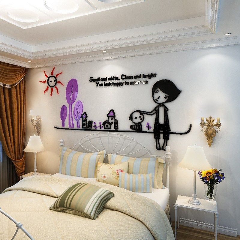 Tranh mica EPeBen dán tường nổi 3d hình cuộc sống giản đơn decor trang trí mầm non, phòng cho bé 