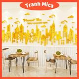  Tranh mica EPeBen dán tường nổi 3d hình thành phố decor trang trí phòng khách, phòng ngủ, phòng làm việc 