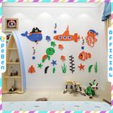  Tranh mica EPeBen dán tường nổi 3d hình cuộc sống dưới biển đại dương decor trang trí mầm non, phòng cho bé 