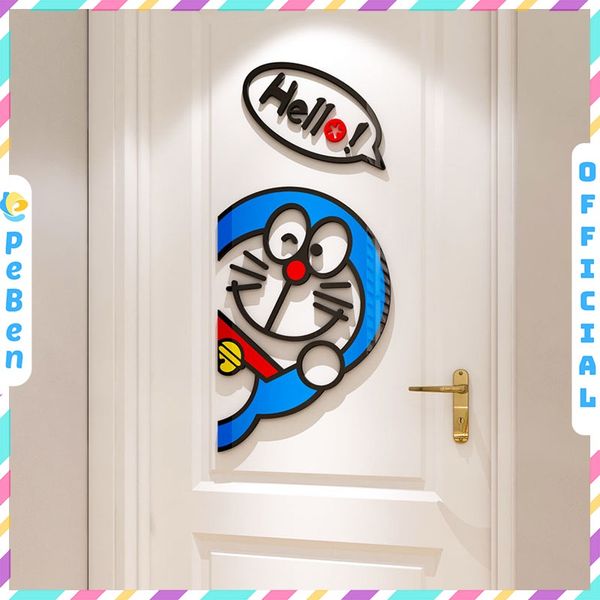  Tranh mica EPeBen dán tường nổi 3d hình Doremon decor trang trí Cửa phòng, phòng cho bé 