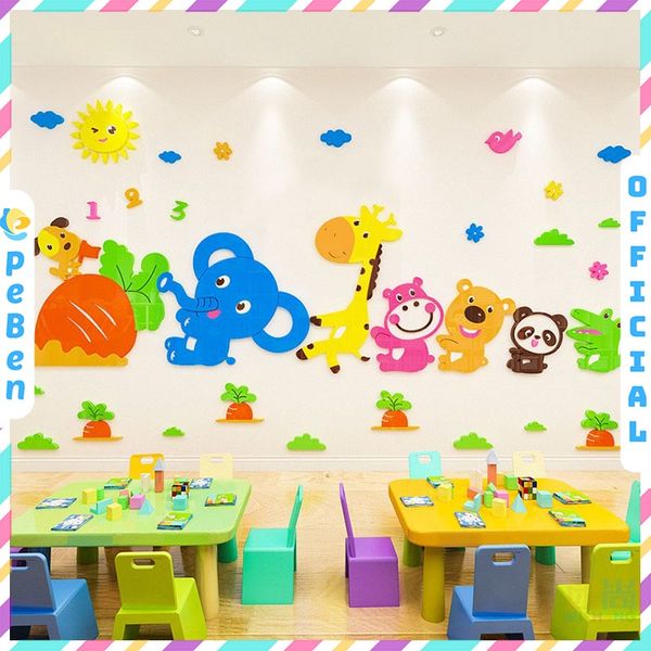  Tranh mica EPeBen dán tường nổi 3d hình nhổ củ cải decor trang trí mầm non, phòng cho bé 