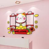  Tranh mica 3d dán tường các mẫu tranh mèo thần tài trang trí cửa, quầy tính tiền, cửa hàng 