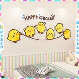 Tranh mica EPeBen dán tường nổi 3d hình gà con nhảy dây happy animals decor trang trí phòng cho bé, nhà trẻ 