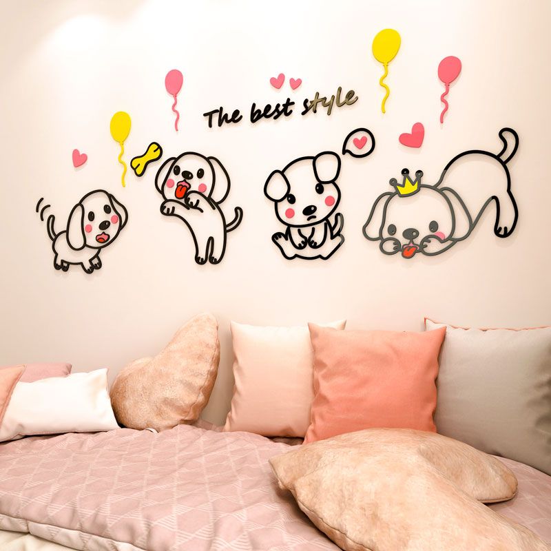  Tranh mica EPeBen dán tường nổi 3d hình đàn cún con dễ thương decor trang trí lớp học, mầm non, mẫu giáo 