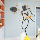  Tranh mica EPeBen dán tường nổi 3d hình gấu lớn lịch lãm Dán Cửa decor trang trí mầm non, phòng cho bé 