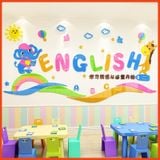  Tranh dán tường trung tấm tiếng anh, tranh mica 3d english, trang trí mầm non, trang trí khu vui chơi trẻ em 