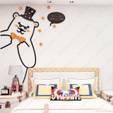  Tranh mica EPeBen dán tường nổi 3d hình gấu lớn lịch lãm Dán Cửa decor trang trí mầm non, phòng cho bé 