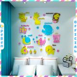  Tranh mica EPeBen dán tường nổi 3d hình bảng chữ cái các con thú decor trang trí mầm non, phòng cho bé 
