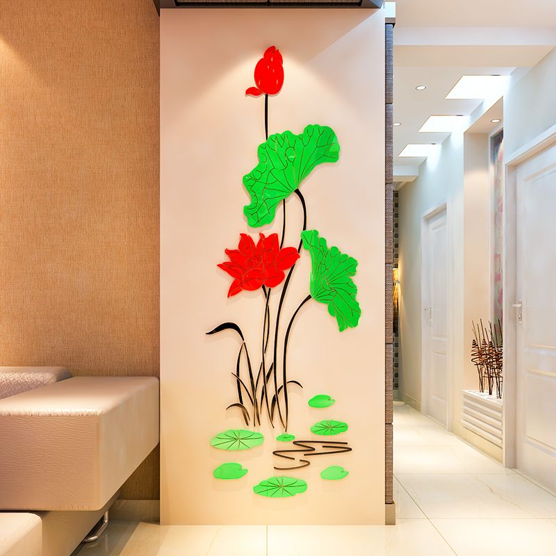  Tranh mica EPeBen dán tường nổi 3d hình hoa sen decor trang trí phòng khách, phòng ngủ, nhà cửa 