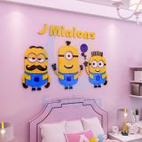  Tranh dán tường mica 3d decor khổ lớn kẻ cắp mặt trăng minions trang trí mầm non, mẫu giáo, phòng cho bé 