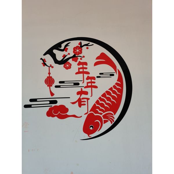  Tranh mica EPeBen dán tường nổi 3d hình Cá Chép PHÚC LỘC THỌ chúc mừng năm mới decor trang trí phòng khách 