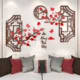  Tranh mica 3d dán tường mẫu tranh Cành Đào Mừng Xuân An Khang Thịnh Vượng, trang trí phòng khách, phòng bếp 