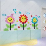  Tranh mica EPeBen dán tường nổi 3d hình những bông hoa hướng dương decor trang trí mầm non, phòng cho bé, Chân Tường 