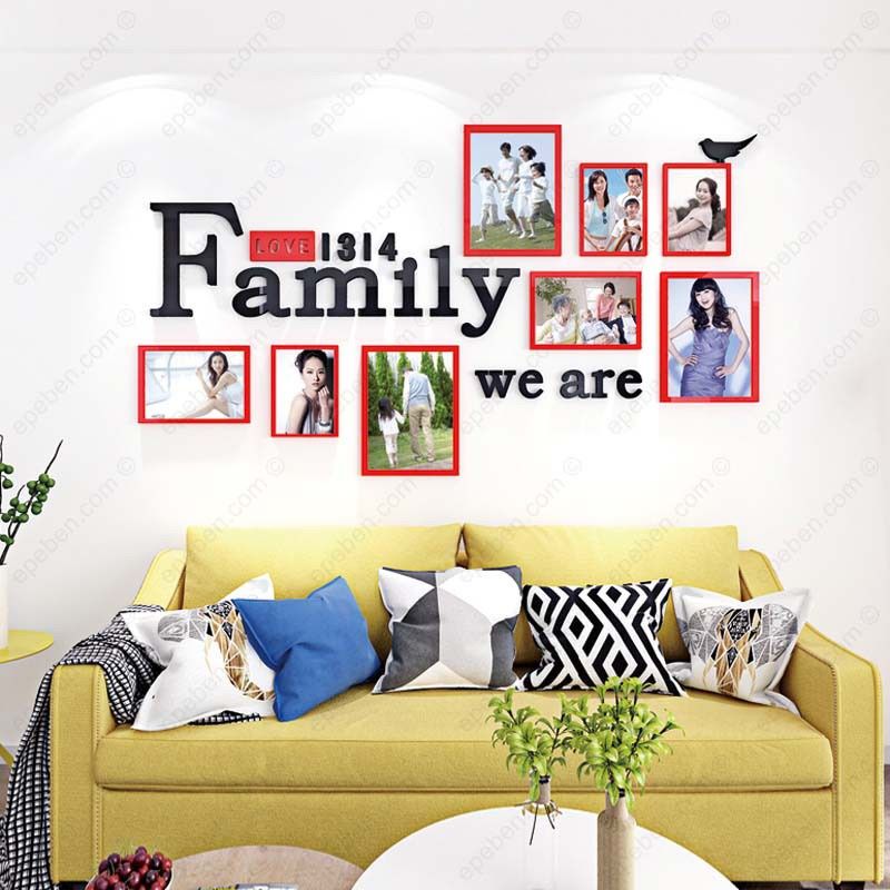  Tranh mica EPeBen dán tường nổi 3d hình khung ảnh chủ đề gia đình family decor trang trí phòng khách, nhà cửa 