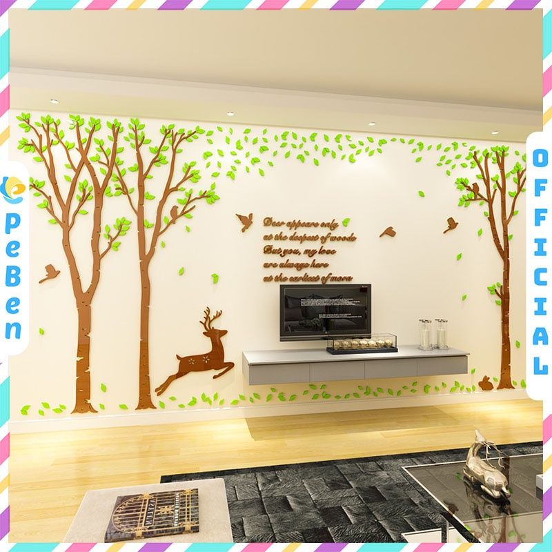  Tranh mica EPeBen dán tường nổi 3d hình quang cảnh thiên nhiên decor trang trí phòng khách, phòng ngủ 