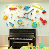  Tranh mica EPeBen dán tường nổi 3d hình phi thuyền trong không gian decor trang trí mầm non, phòng cho bé 